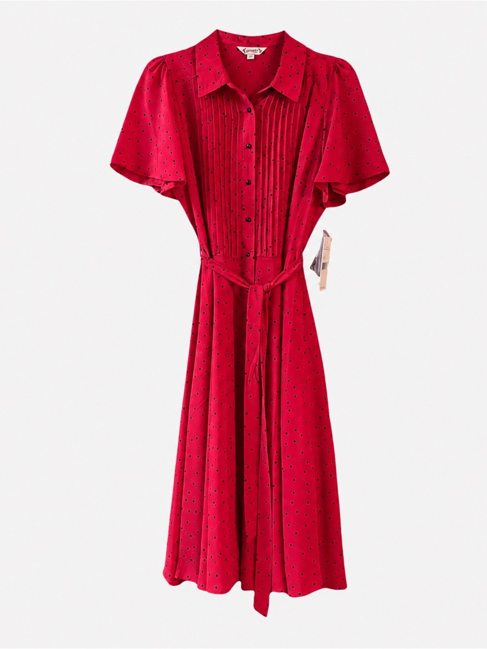 🆕 NWT ~ Nanette Lepore Red ♥️ & Black 🖤Polka Dot Dress - 4